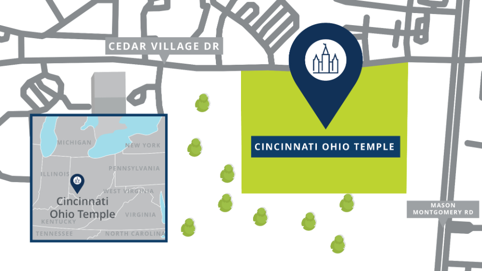 mapa de ubicación del templo de cincinnati ohio