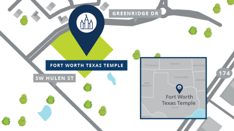 Fort-Worth-Texas-Temple-Map