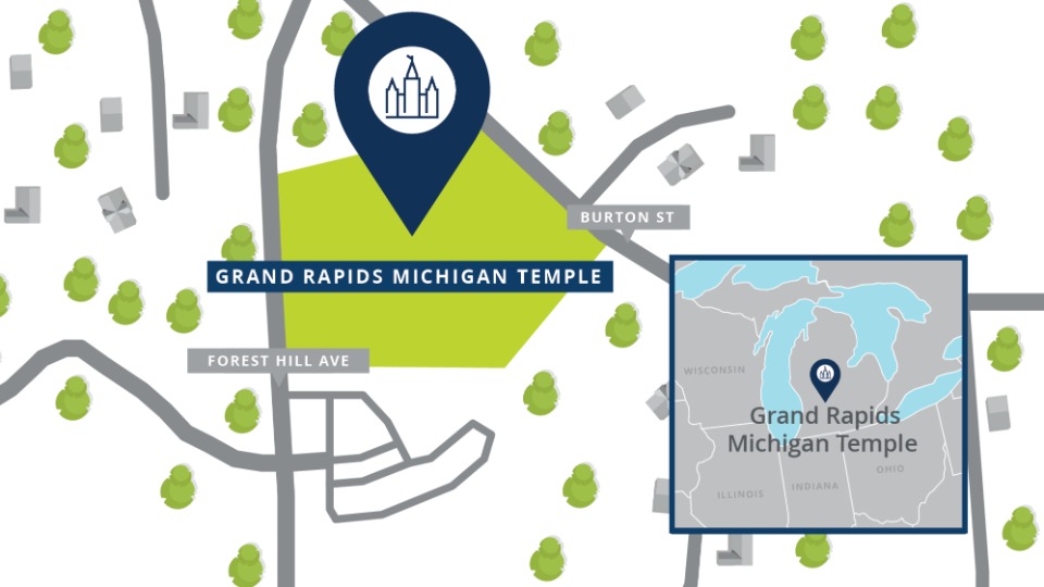 Grand Rapids Michigan Temple Map Version 2
