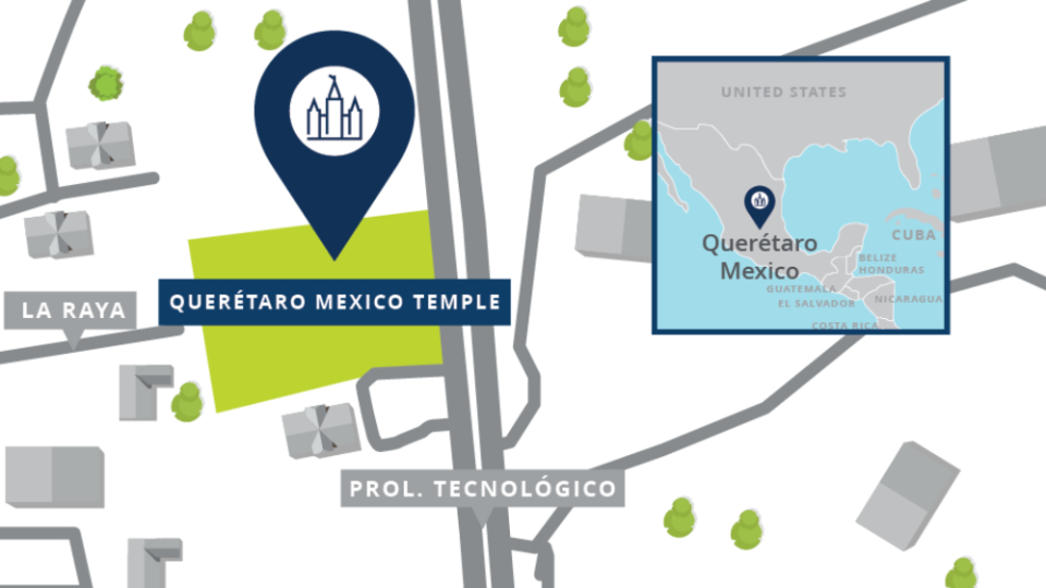 Mapa del Templo de Querétaro-México