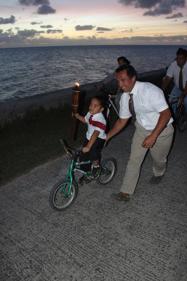 French Polynesia torch relay child May 2014