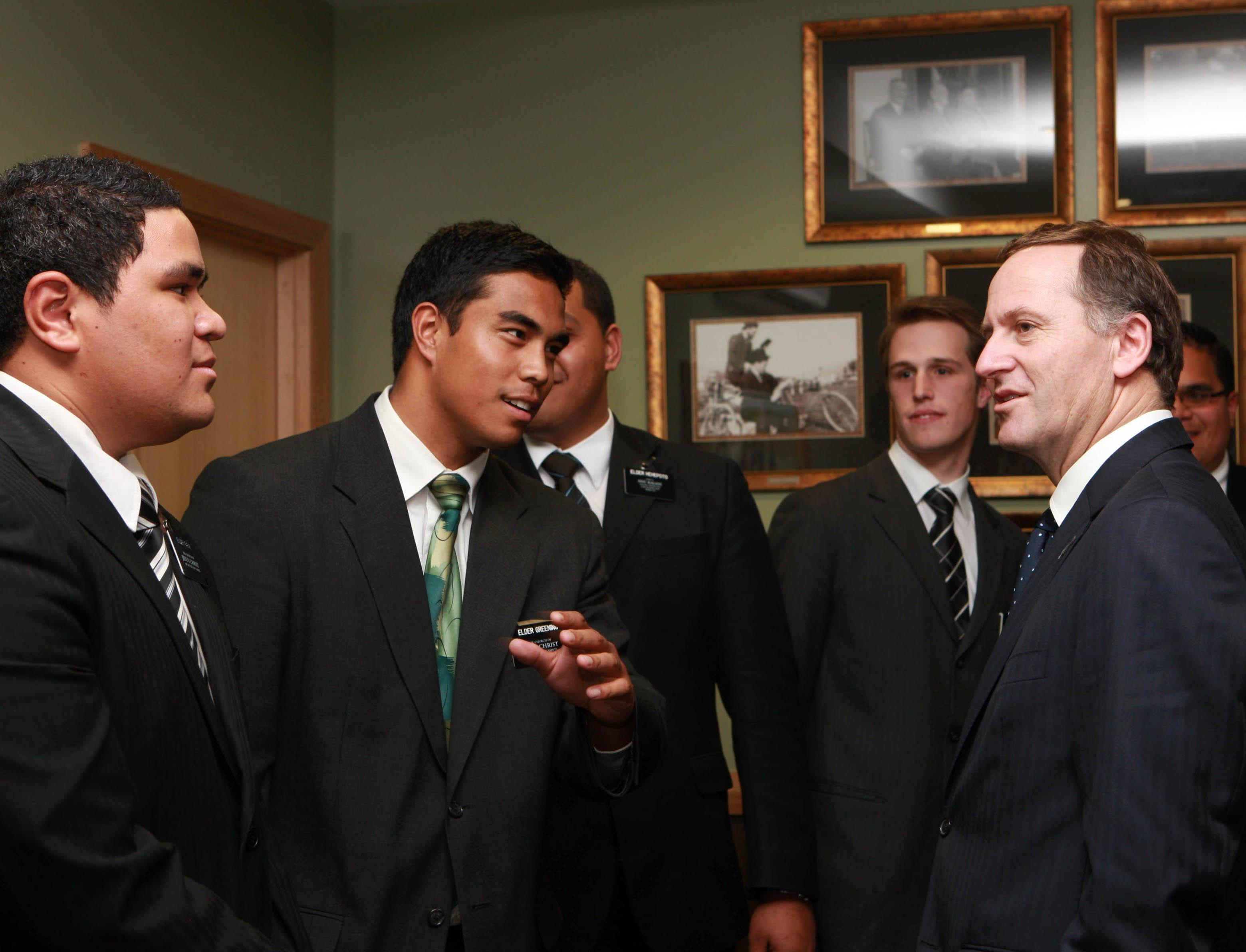 Mormon missionaries and Prime Minister of New Zealand