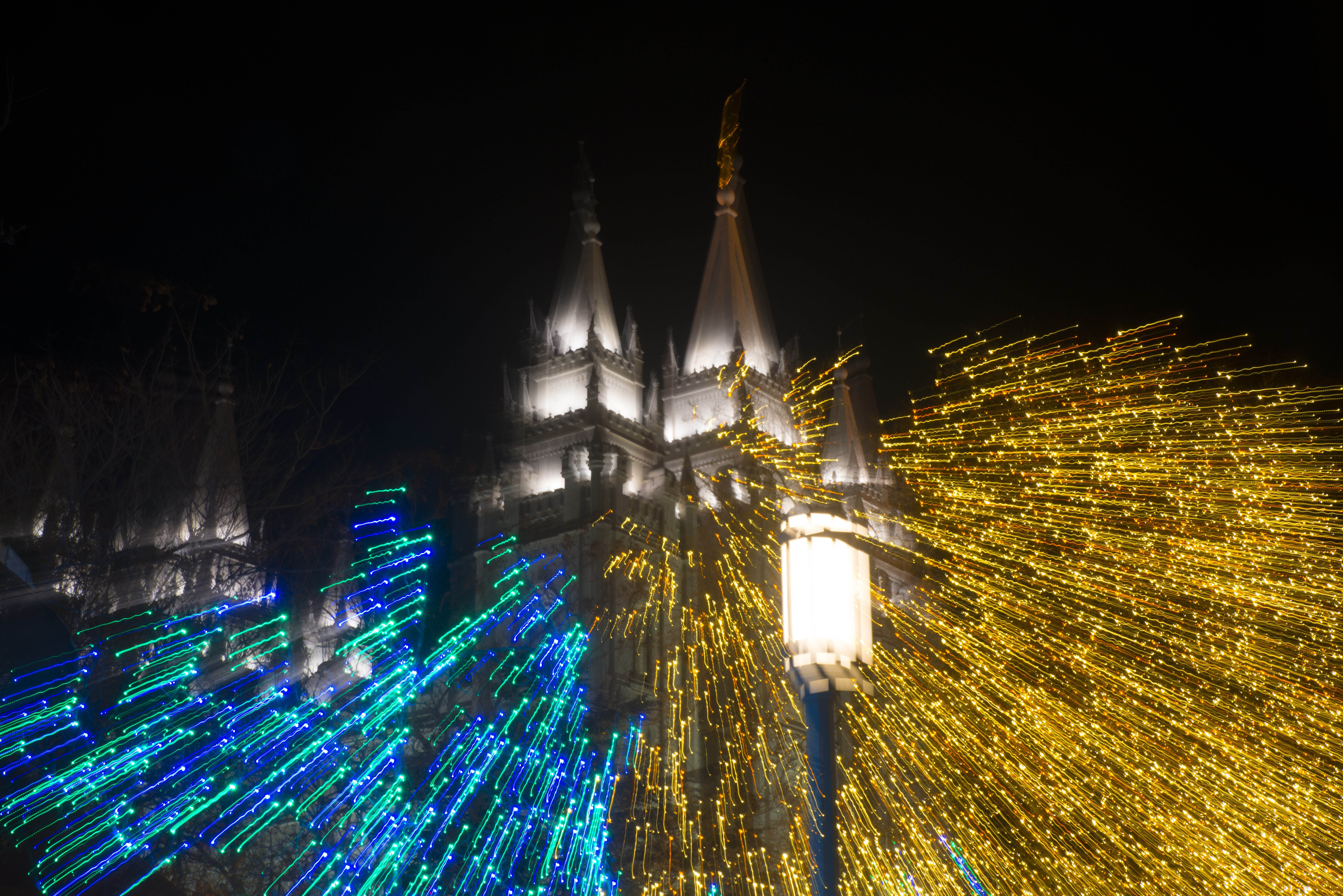 Mormon Temple Square Visitors Help 'Light the World' during the